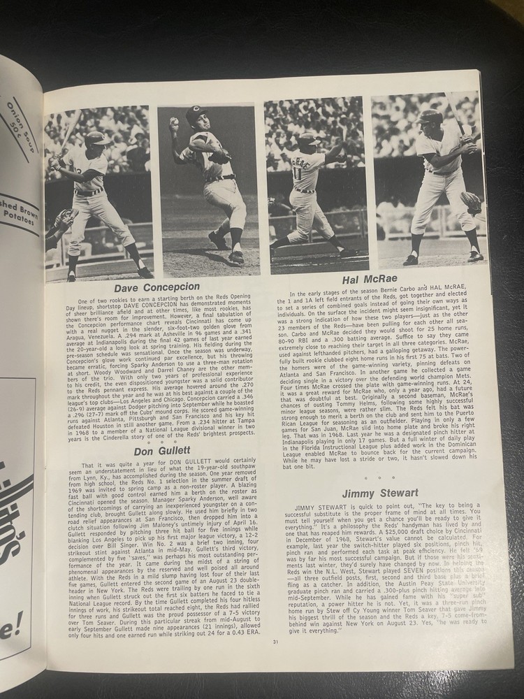 1970 World Series program Unscored From Cincinnati.