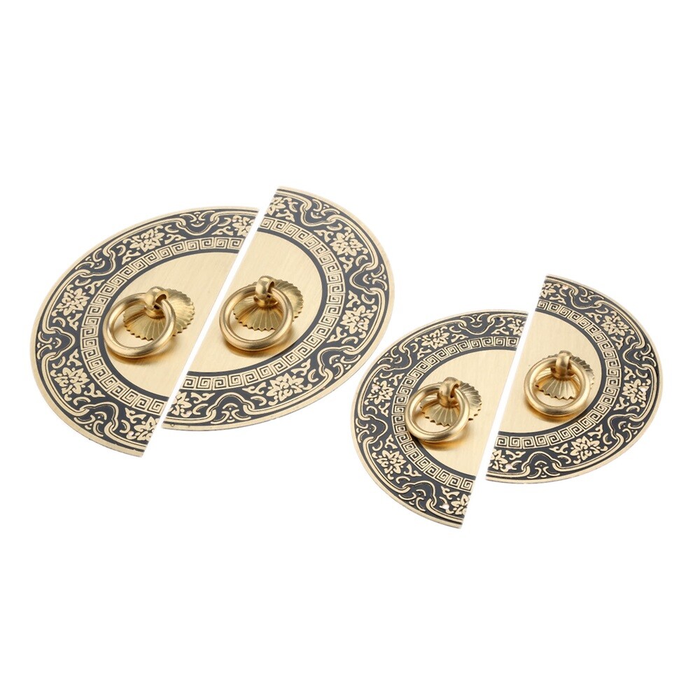 1 Pair Exquisite Cupboard Knob Ring Wardrobe Handle Jewelry Box Pull 2 Color