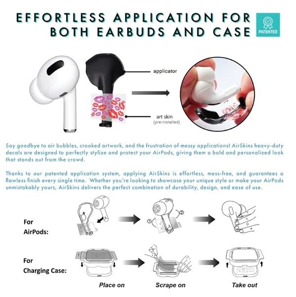 AirSkins for AirPods 3, Rubix Cube Design Decals, Scratch-Resistant