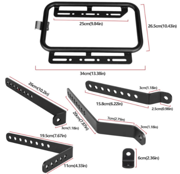 Universal Upgrade Motorcycle Side Case Mounting Kit Support Rack -NEW OPEN BOX