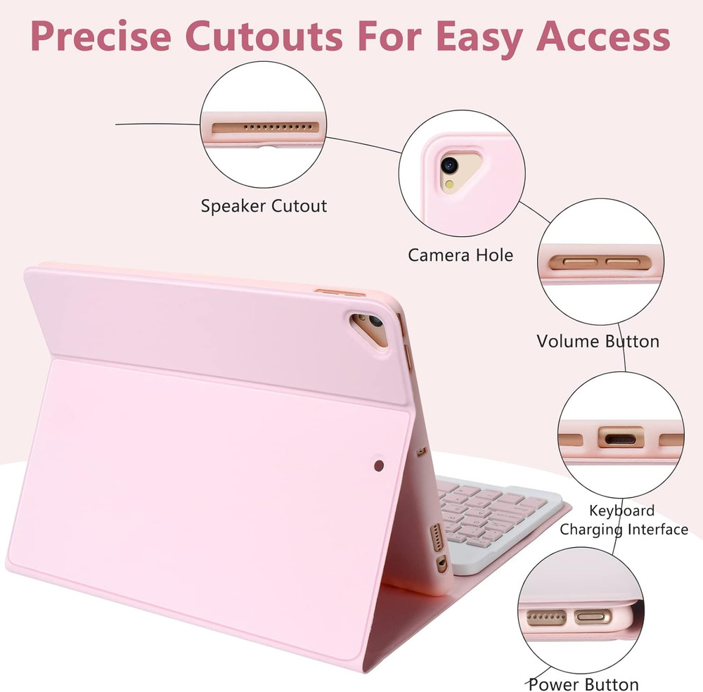 Keyboard Case for Ipad 10.2" 9Th 8Th 7Th Generation, with Detachable Bluetooth a