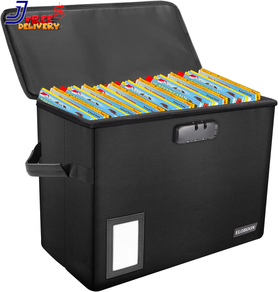 Comic Book Storage Box Fireproof & Water-Resistant Comic Book Box with Lock NEW
