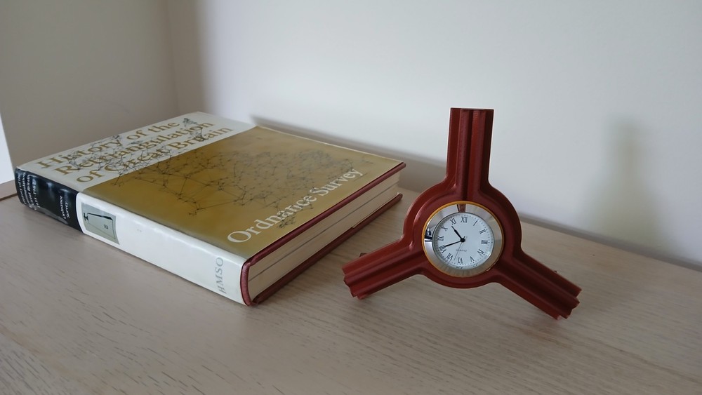 Triangulation Pillar Tribrach 1:2 Perfect Scale Clock.