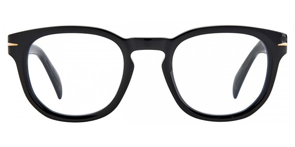 David Beckham Men's Black Square Blue Light Blocking Glasses - DB7050BB 0807 22