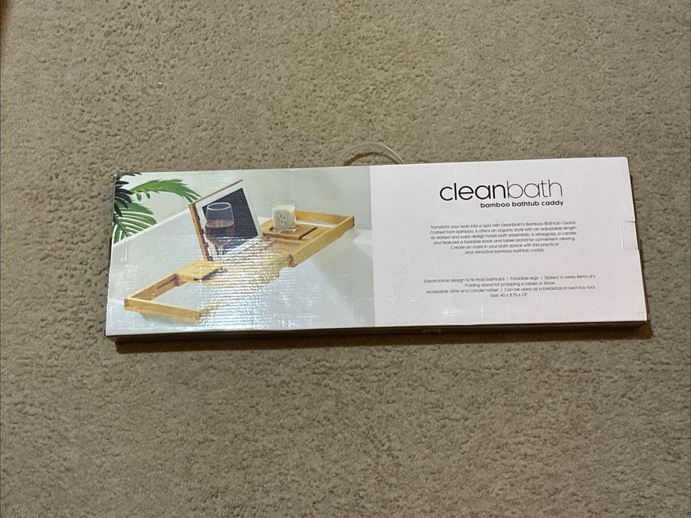 Bath Caddy. “Cleanbath” Bamboo Bath Caddy. Brand New! Unopened Box! Never Used!