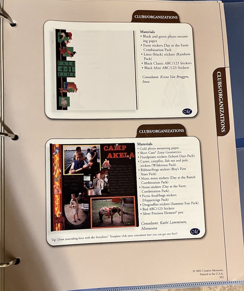Creative Memories Page Patterns In Binders Start Smart Booklet Scrapbook