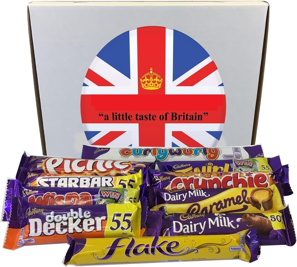 Chocolate Select Box of 10 Full Size British Chocolate Bars,