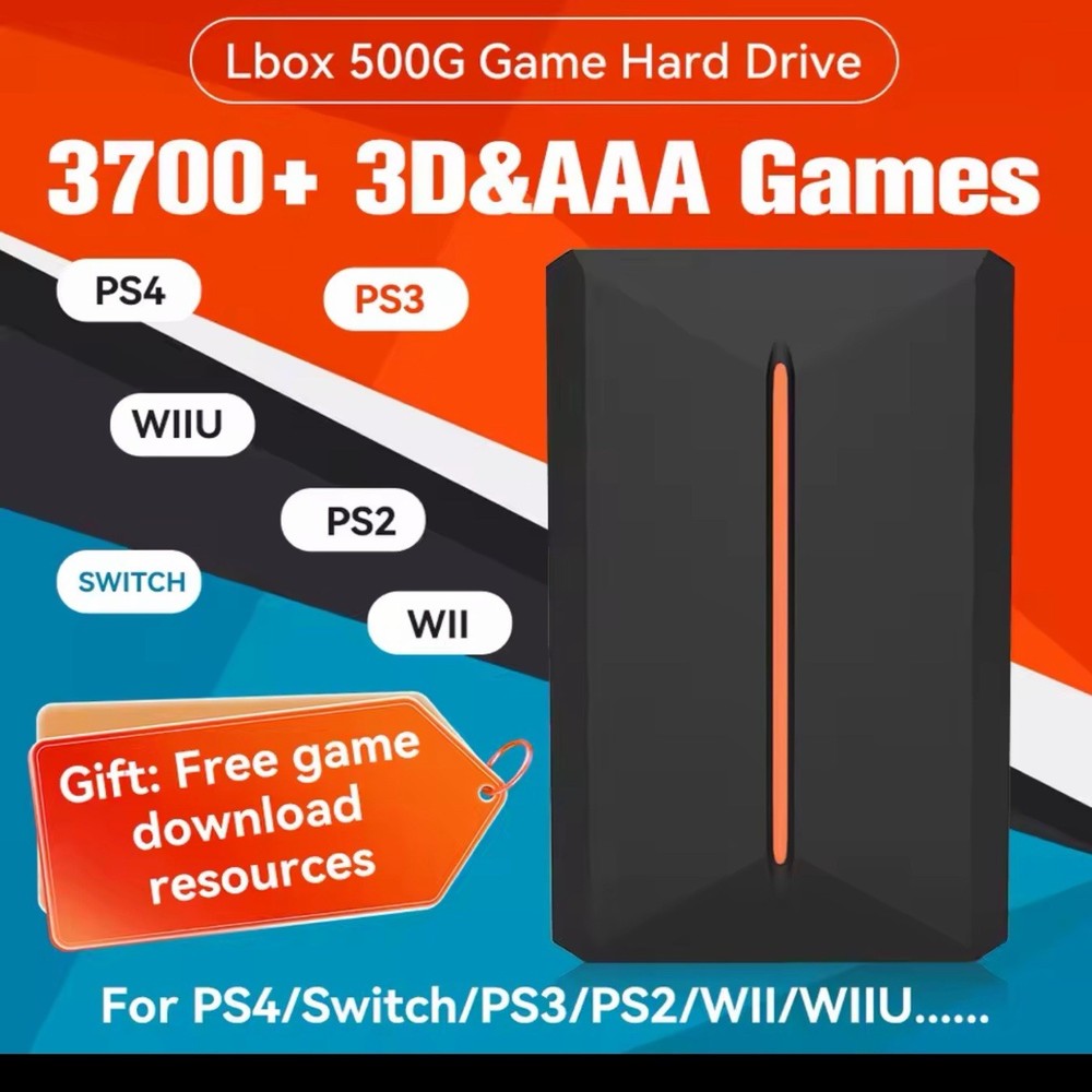 Launchbox 500GB Gaming HDD for PC Console Emulators Plug & Play