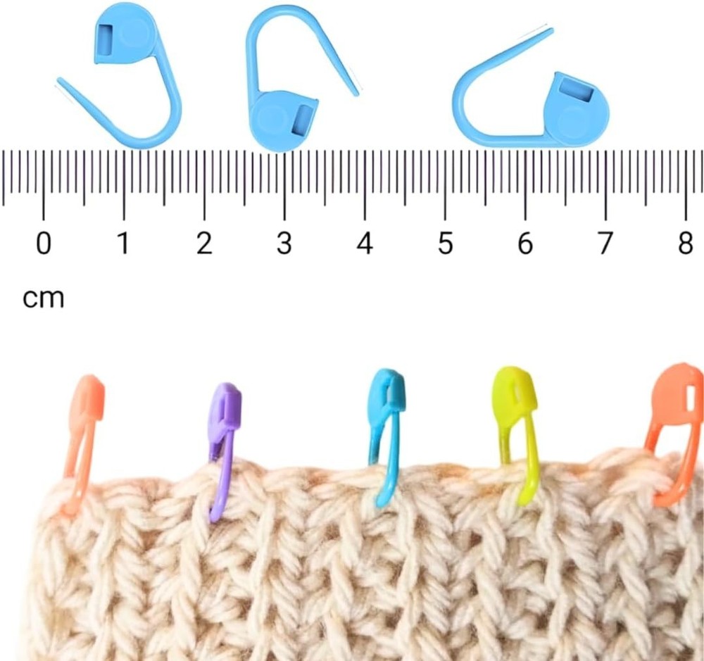 Easy-Locking 50-Pcs Plastic Stitch Markers - Versatile Knitting & Crochet Tools