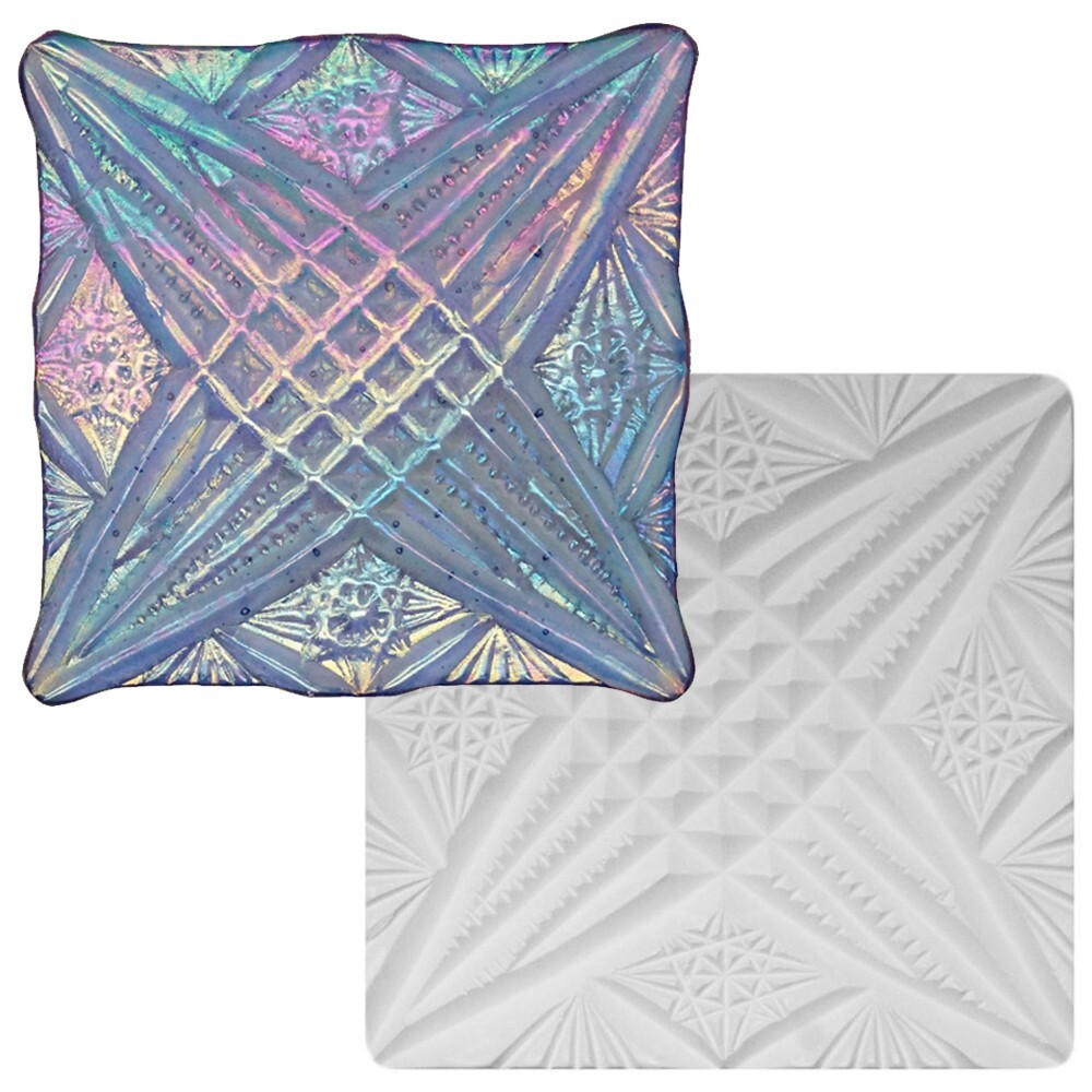 5.5"SQ. Deep 0.5" Marquis Texture Mold Glass Fusing