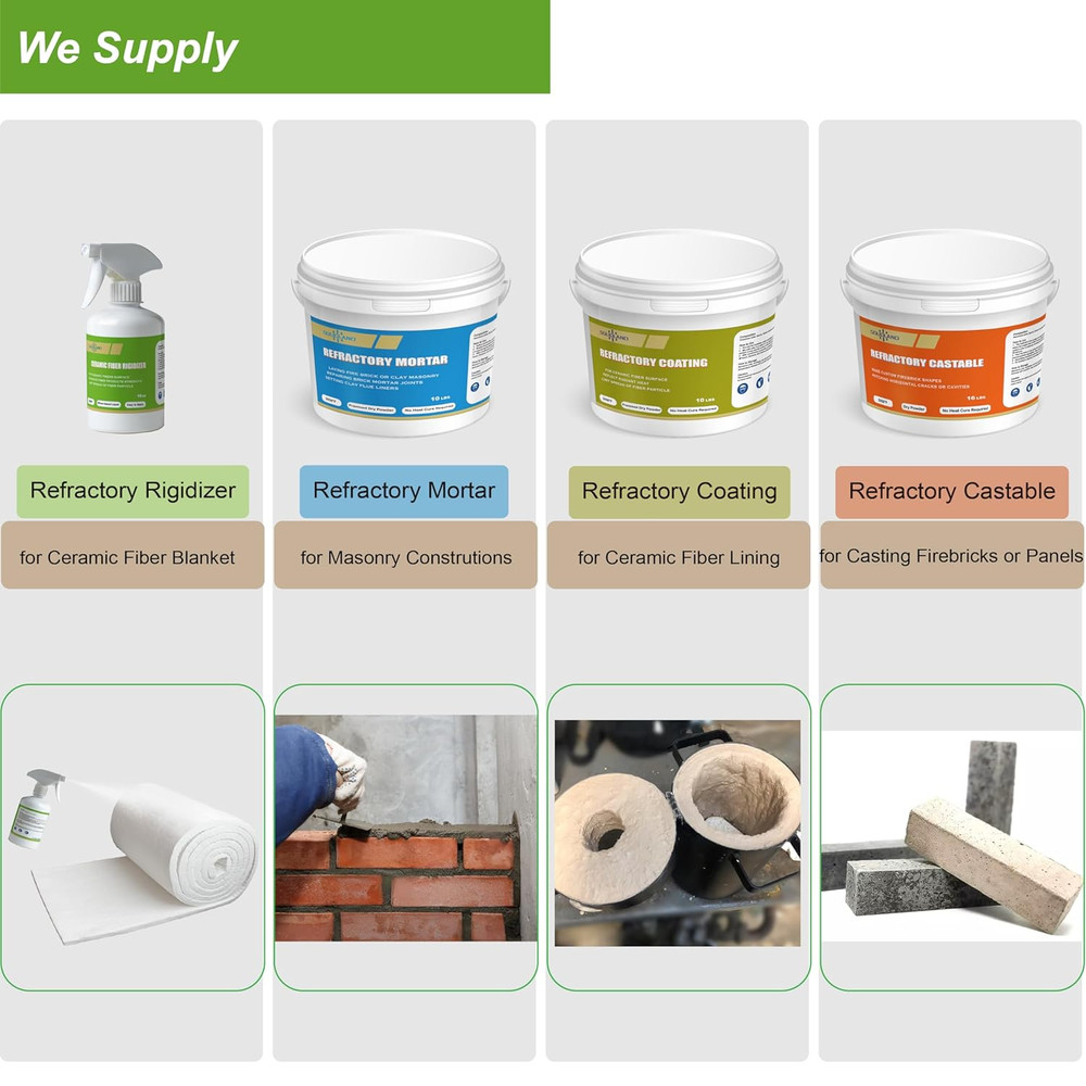Refractory Coating - 5 LBS 3056°F High Temperature Refractory Cement Fireproof D