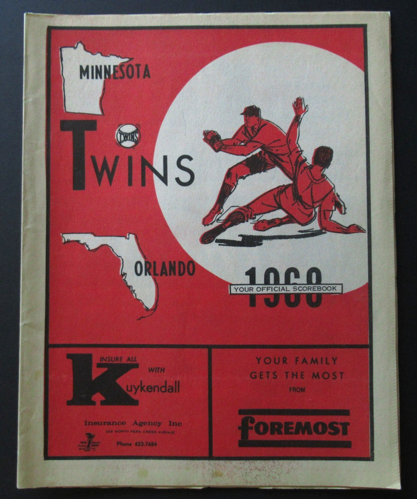 1968 Minnesota Twins vs Boston Red Sox Spring Training Program Carew Killebrew