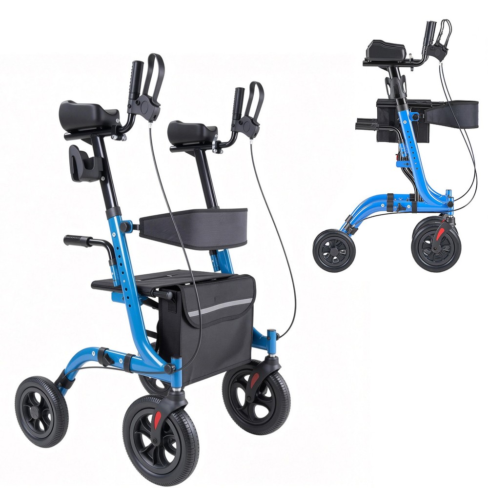 Uimoso Foldable Rollator Walker with Durable PU Wheels for Seniors