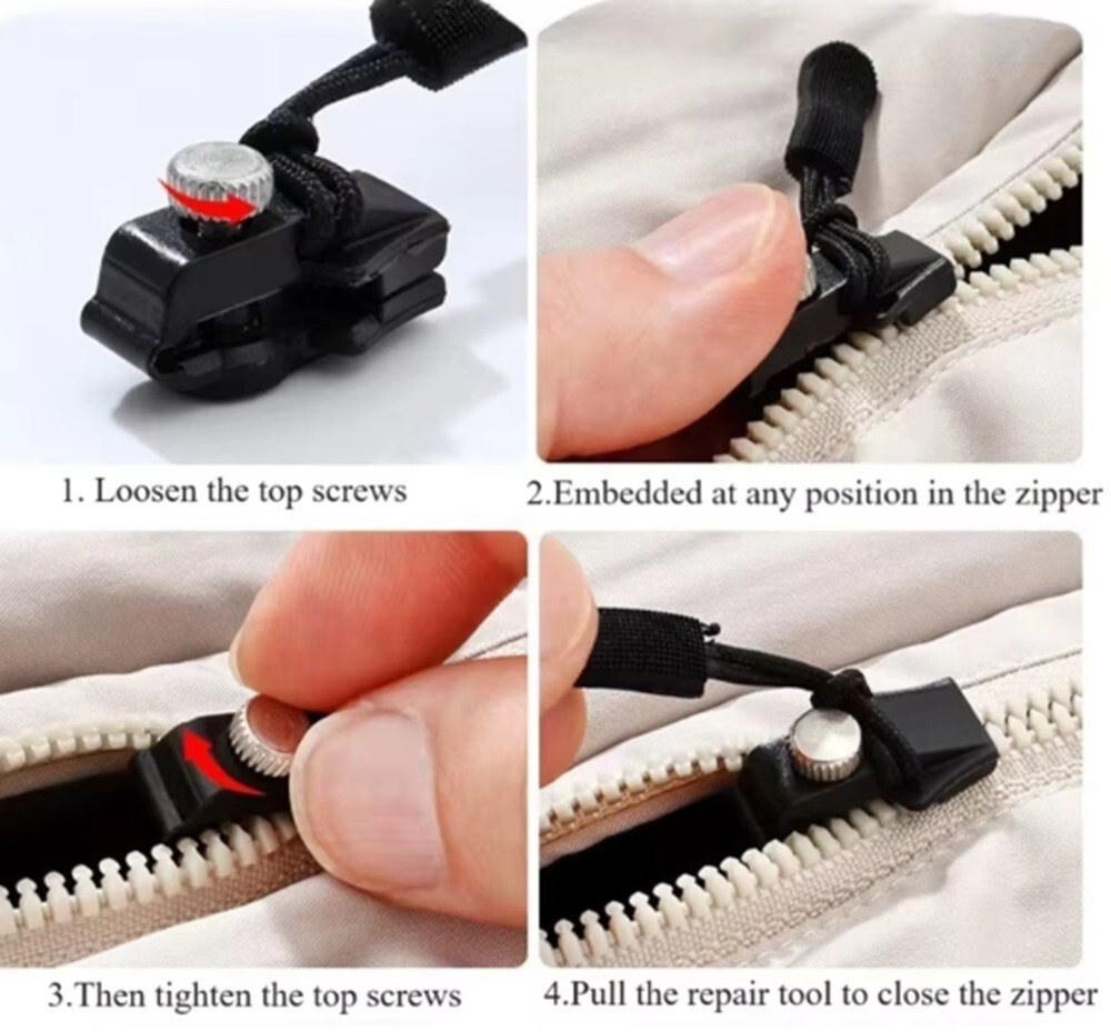 12 Pack Universal Quick‑Fix Zipper Repair Kit – Detachable Slider Replacement