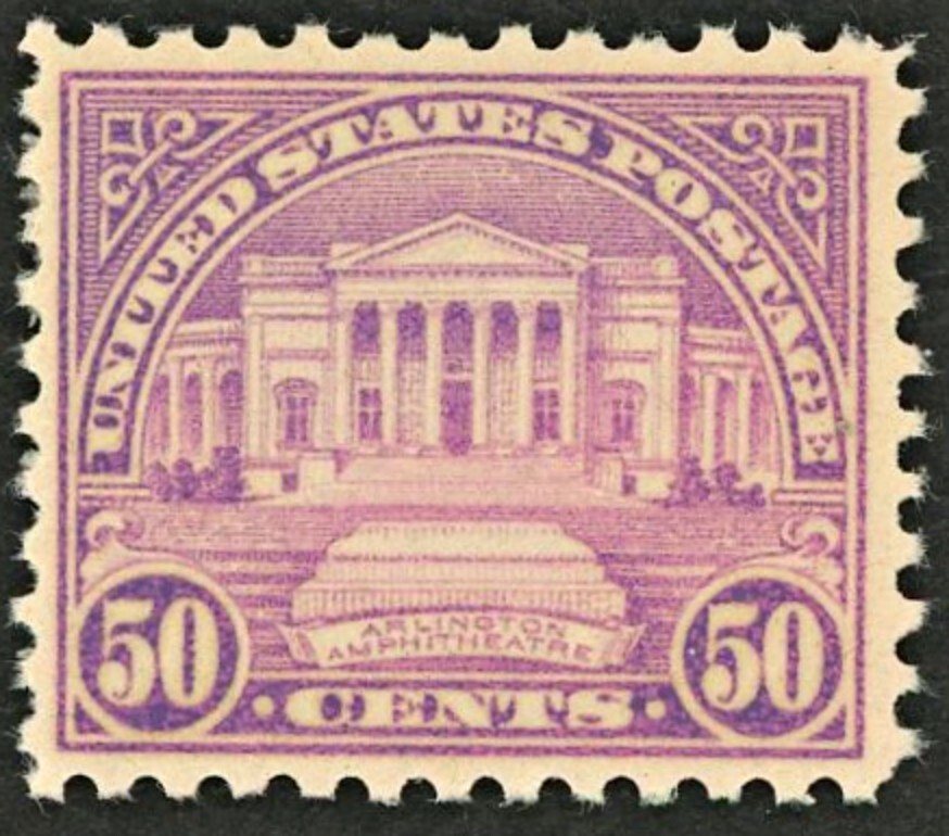 US # 701  Arlington Amphitheater 50¢ ~ Light Hinged