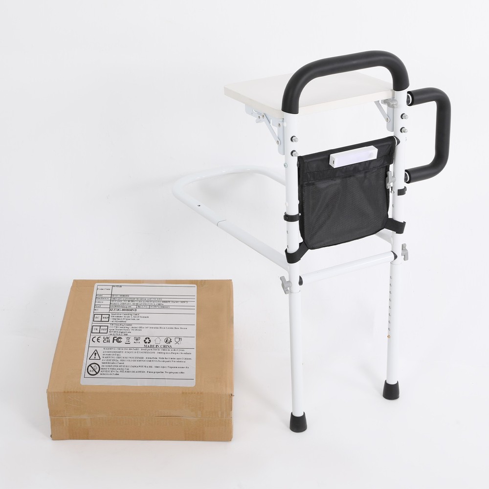 Height Adjustable Bed Rail for Seniors, Sturdy Support & Storage Solutions