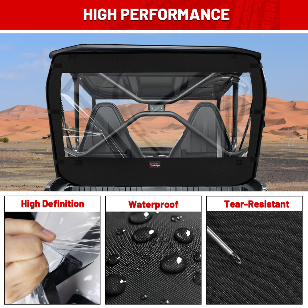 For 2013-2025 KAWASAKI TERYX4 800 Dustproof UTV Soft Back Windshield Dust Panel