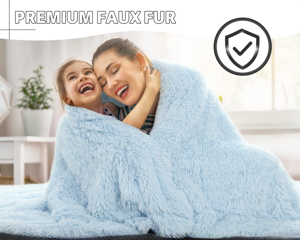 BENRON Light Blue Throw Blankets, Super Soft - 50x60", Bubbie