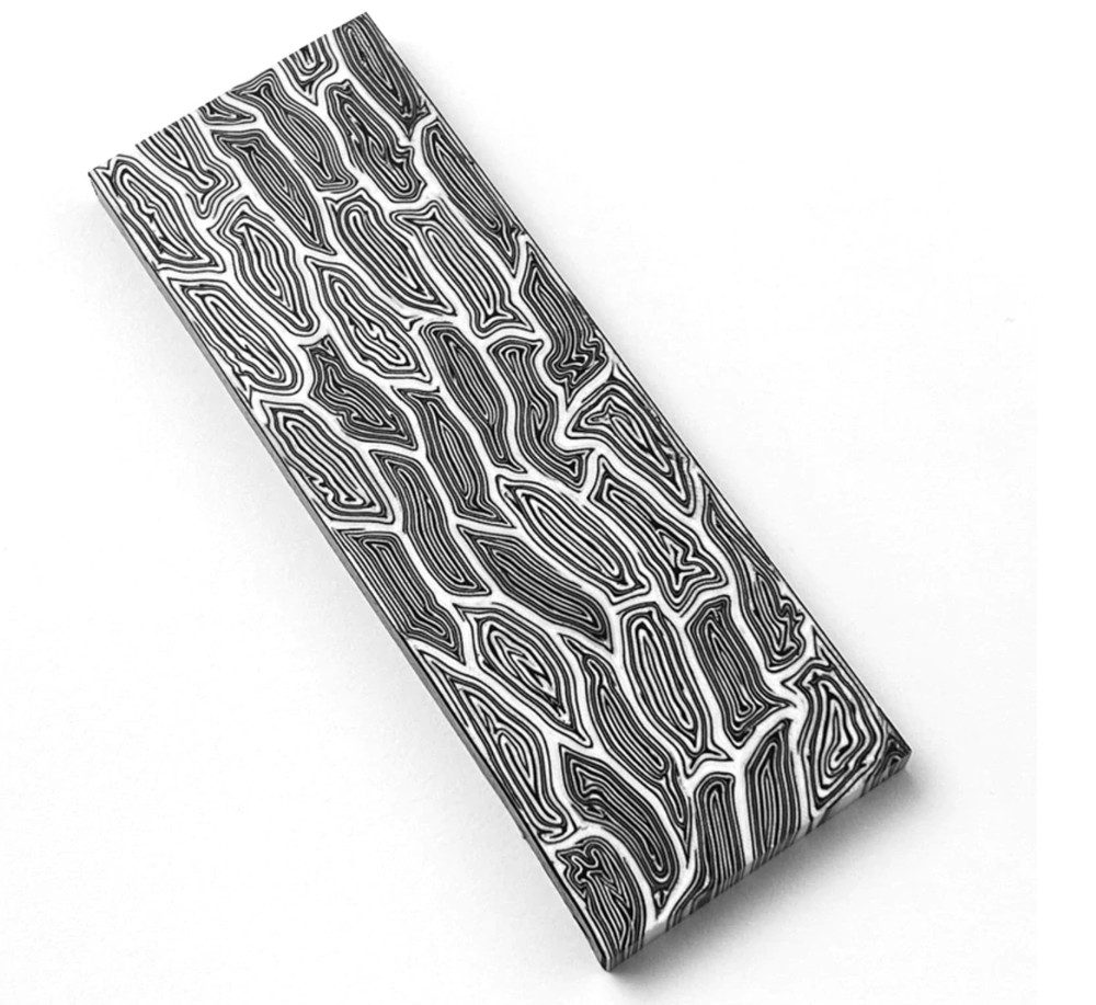 Damascus Pattern 2 PIECES G10 Knife Handle Material Blanks Scales Composite