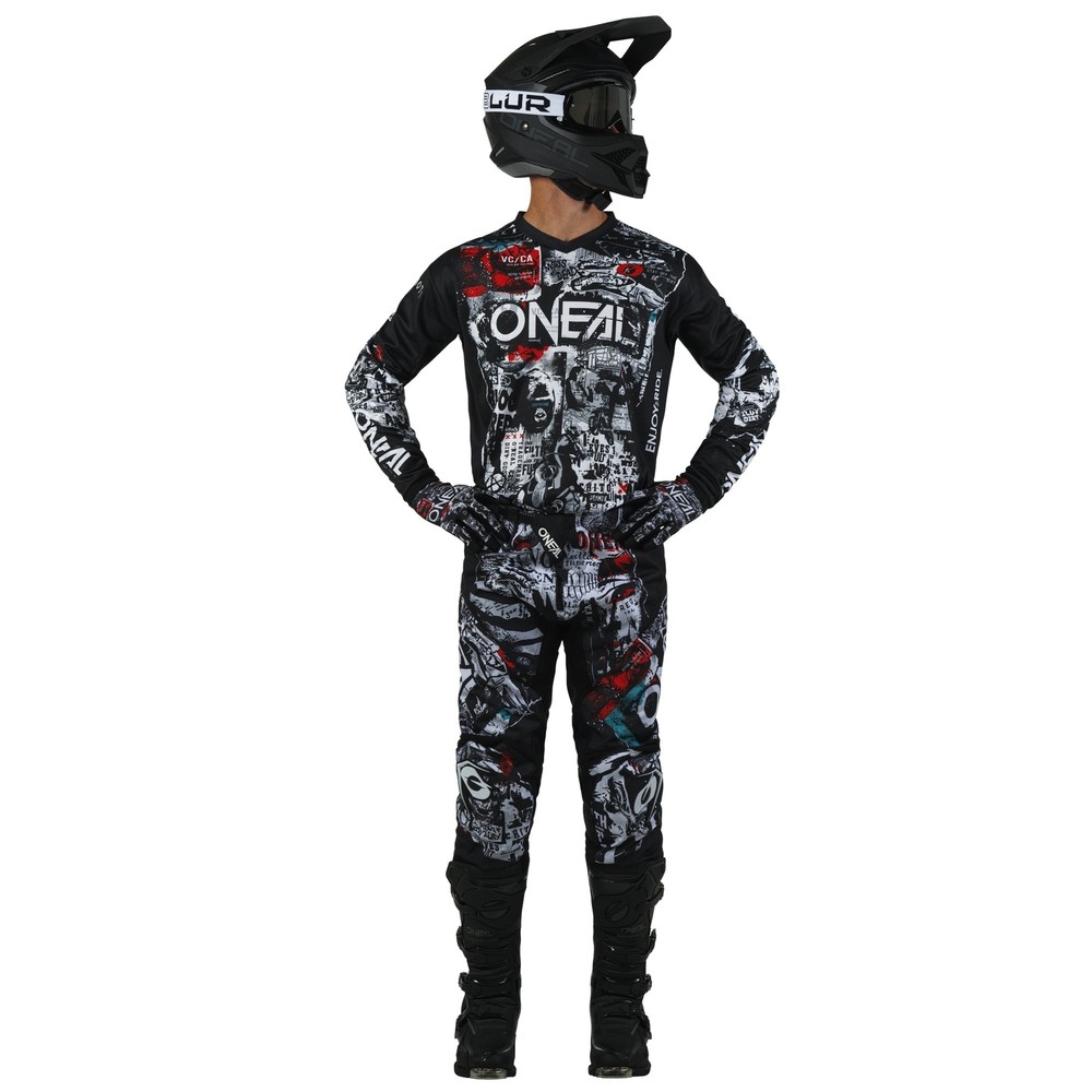 O'Neal Element Attack Black / White Motocross Jersey M - E006-313