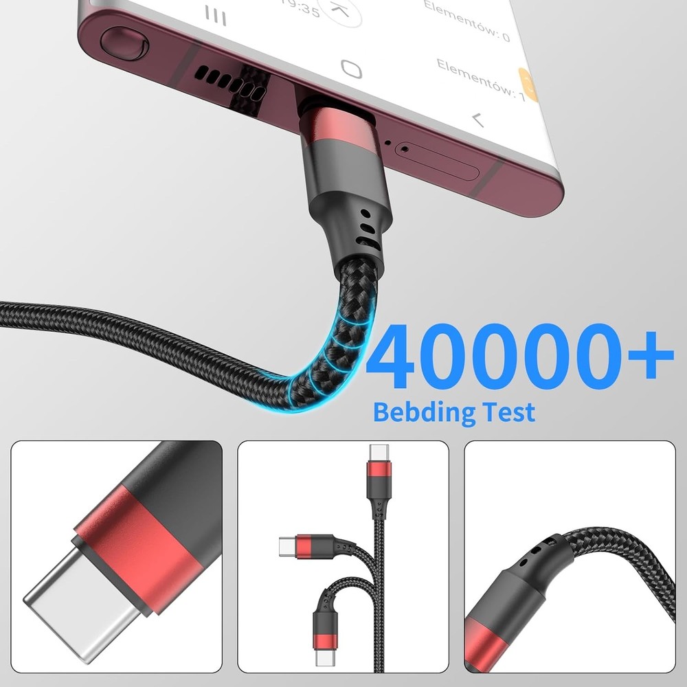 1.5ft USB C Cable, 3 Pack Short A to C Cable for iPhone 1.5 FT, Black