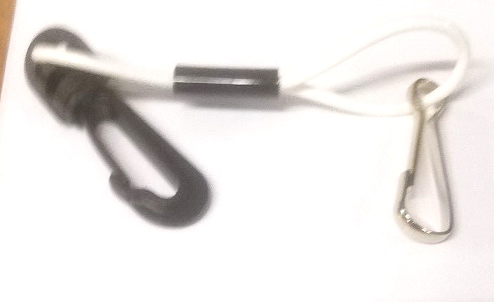 JLP Lanyard Stanless Steel Clip On Belt Loop Multiple Uses White