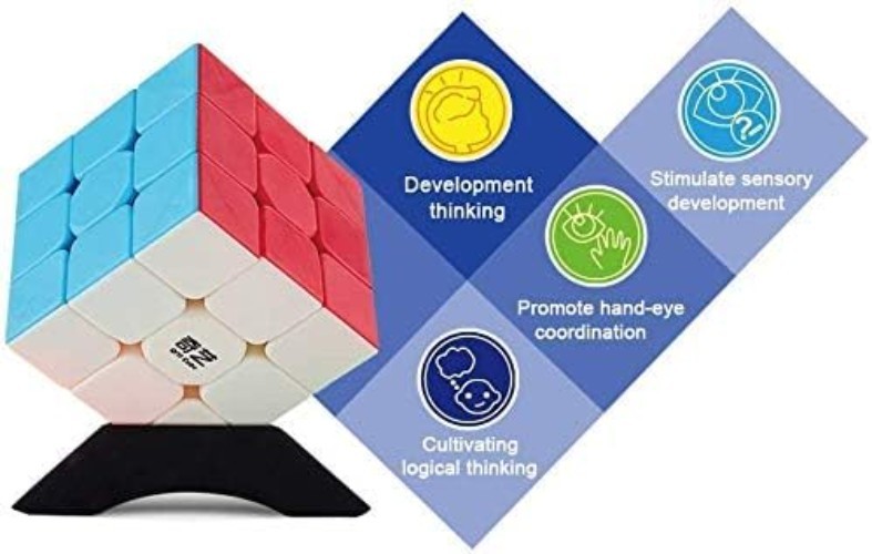 56mm Warrior W Stickerless Magic Cube - Boost Concentration & Dexterity