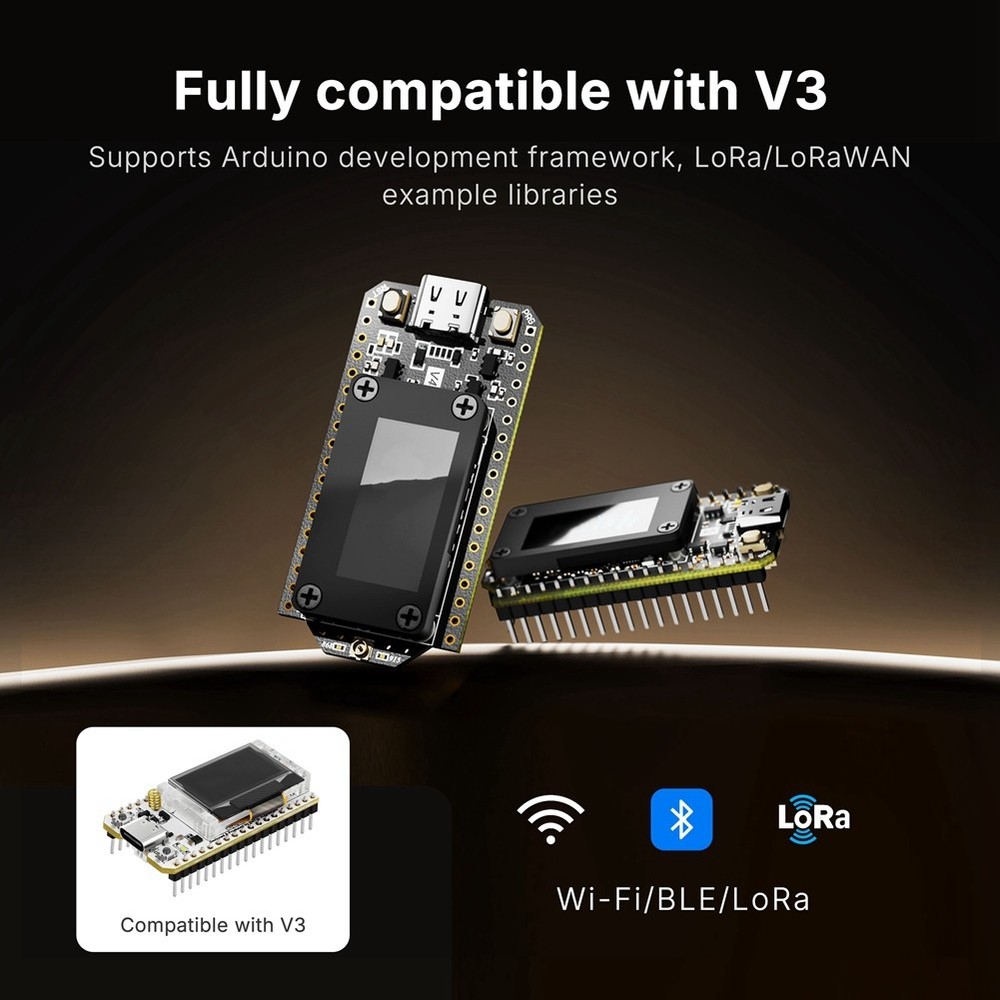 LoRa 32V4 Meshtastic SX1262 0.96 OLED Solar Powered Dev Boa2842