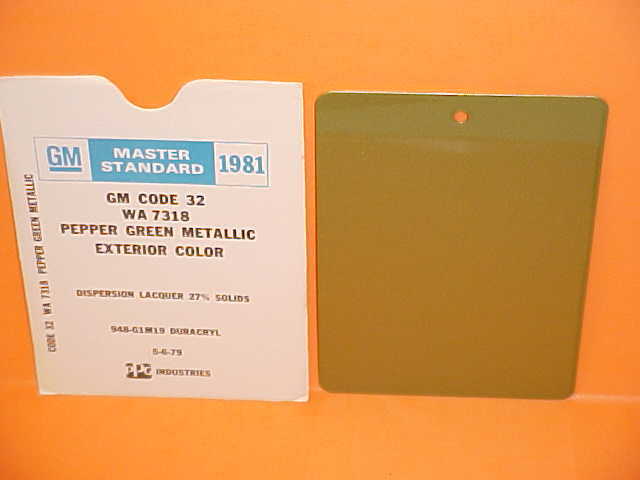 1981 CADILLAC ELDORADO DEVILLE FLEETWOOD BROUGHAM SEVILLE 4x6 PAINT CHIP CODE 32