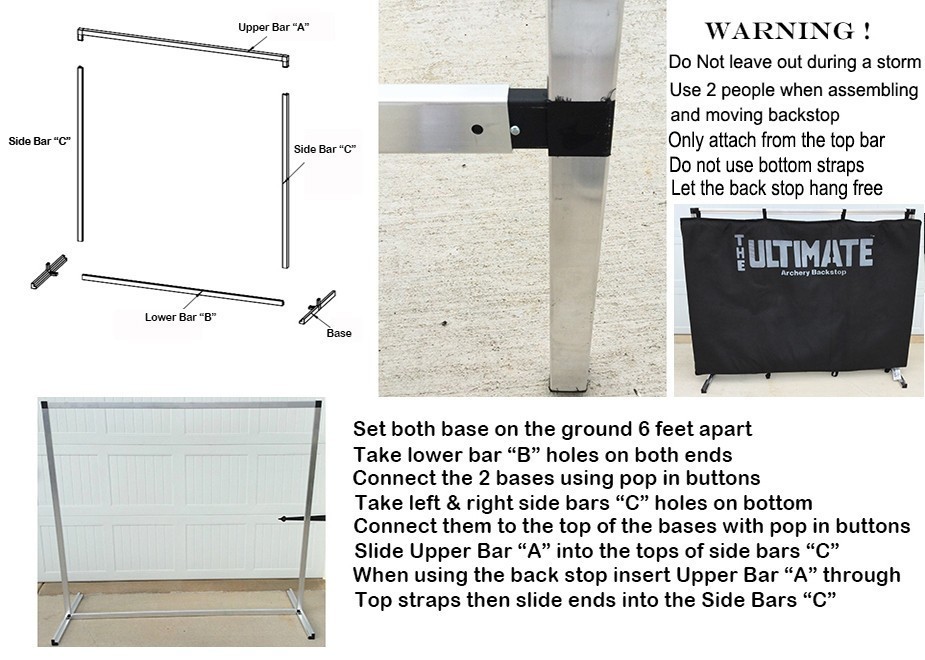 Archery Bow Target or Shooting Backstop Stand Size 5' X 6'