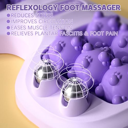 Portable Double Foot Massage Roller, Three Massage Techniques for Orange
