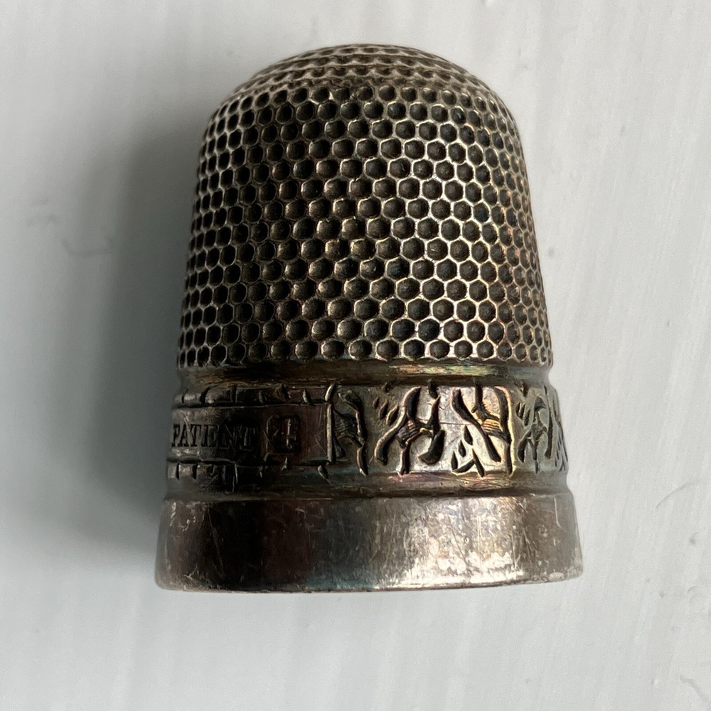 antique solid silver thimble