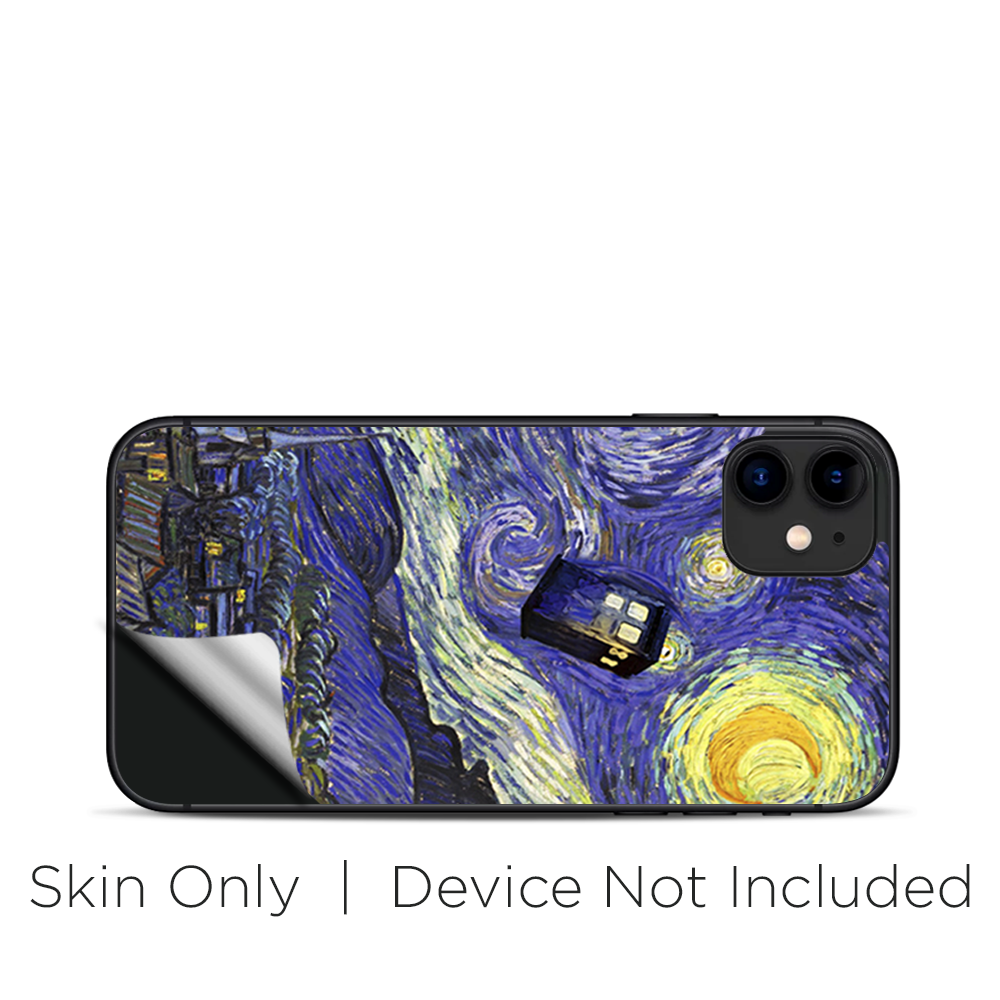 Skins Decal Wrap for Apple iPhone 11 - Tardis Starry Night