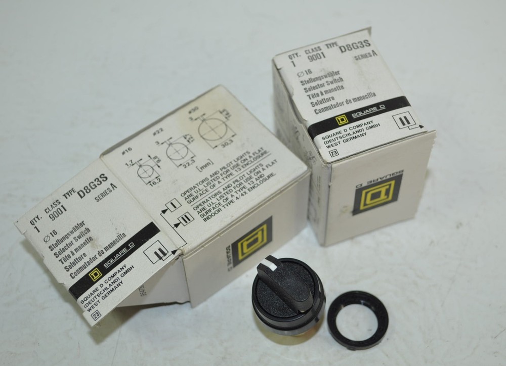 Square D Black Selector Switch Lot 2 Model# D8G3S