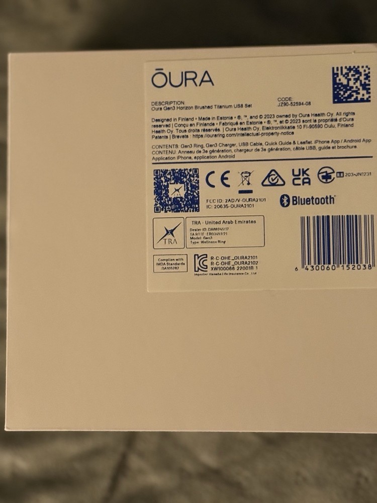 Oura Ring Gen 3, Size 8