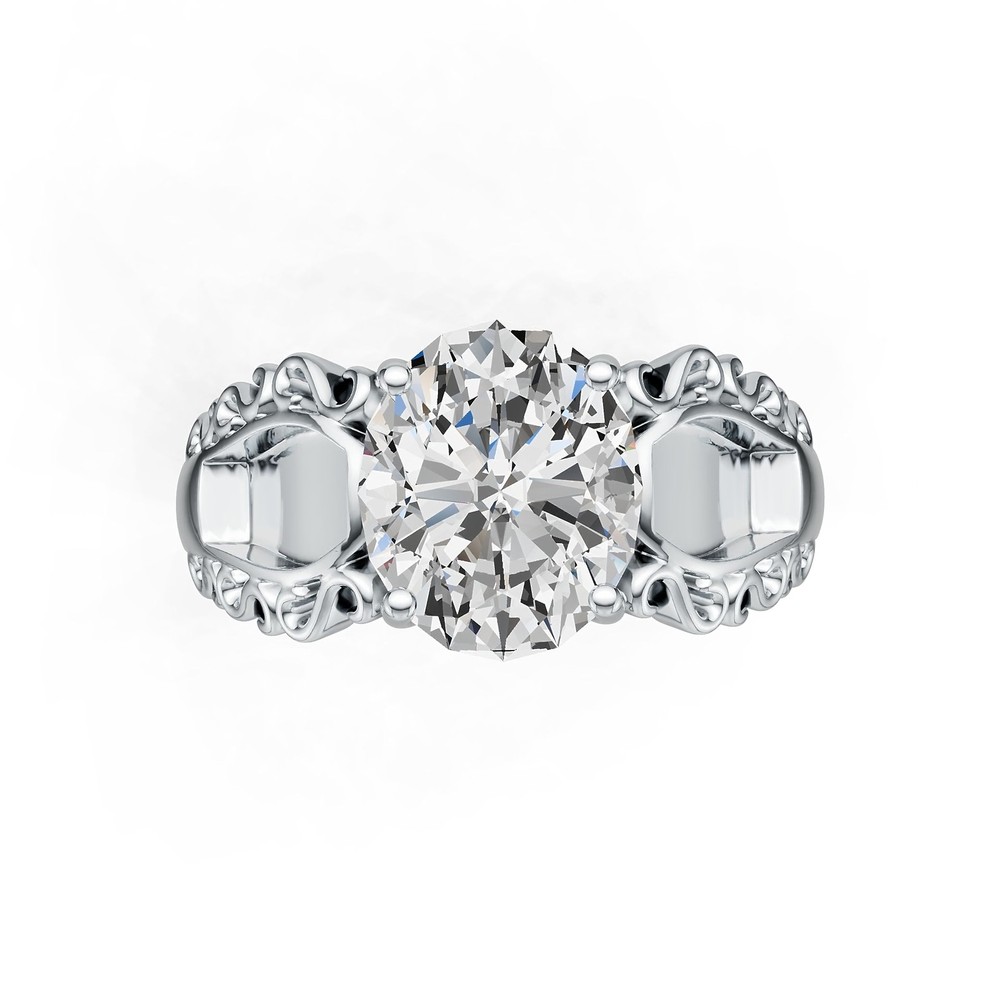 Sterling Silver Semi Mount Ring Setting Oval OV 11X9mm