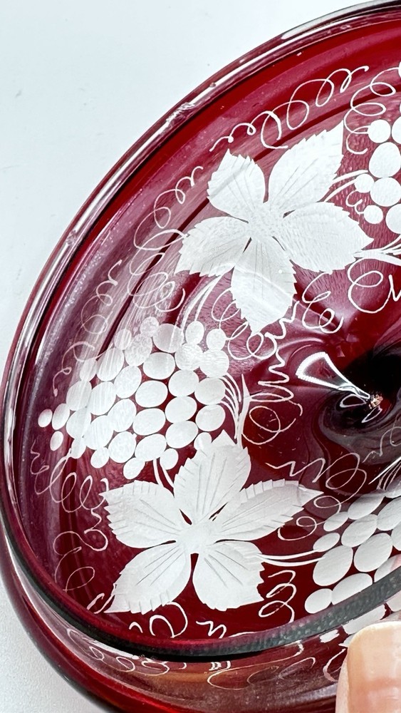 Egermann Czech Bohemian Lidded Candy Dish