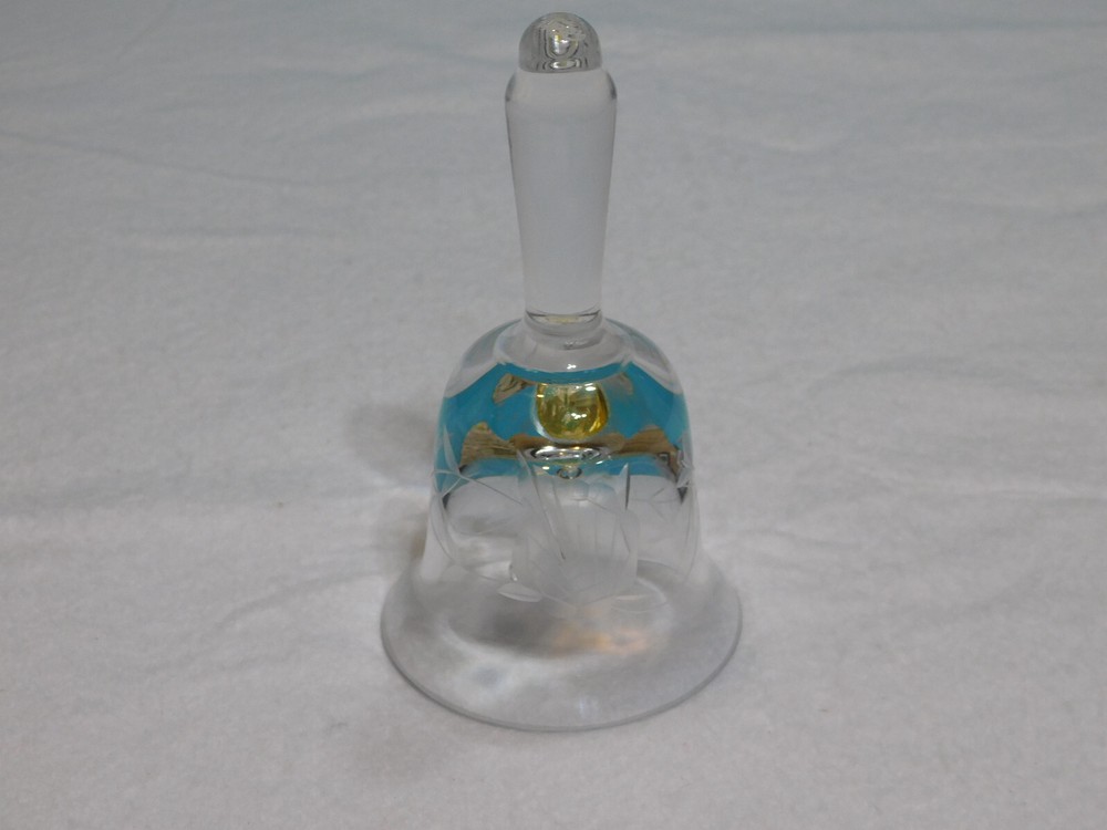 Crystal 5 1/2" Flower Etched Bell in Good Condition.