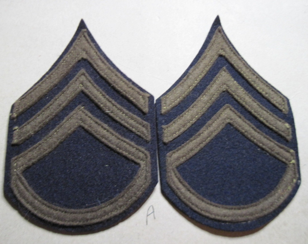 Original WW2 Army Rank chevron Stripes Wool  STAFF SERGEANT superimposed PAIR  A