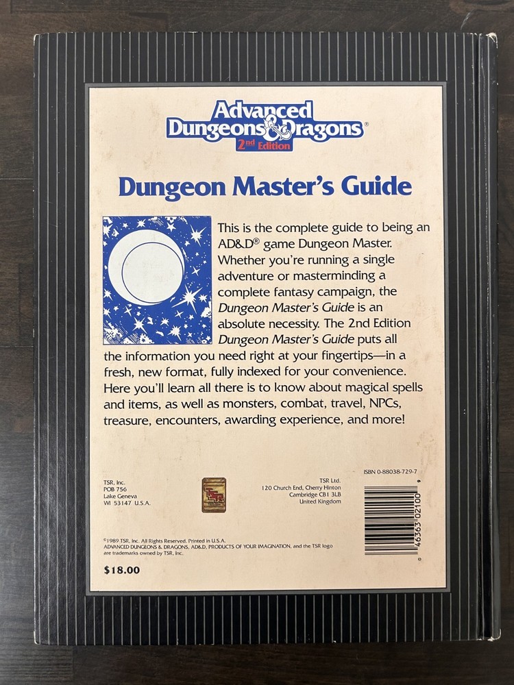 TSR 2100 - AD&D 2nd Edition Dungeon Master's Guide - GREAT CONDITION!