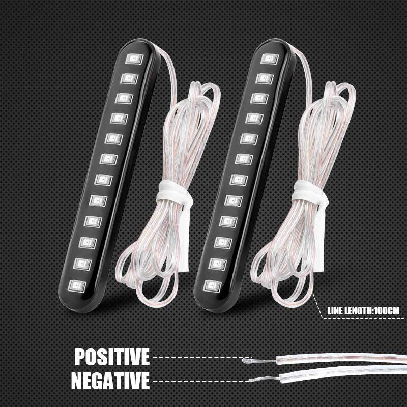 2X Sequential Motorcycle LED Light Turn Signal Indicator Strip Amber Waterproof