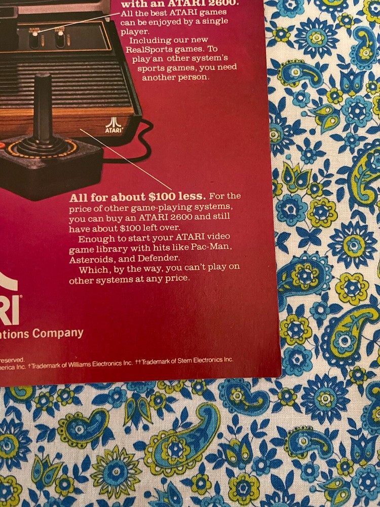 Vintage 1982 Atari Print Ad Why Atari Is #1 Ad Only