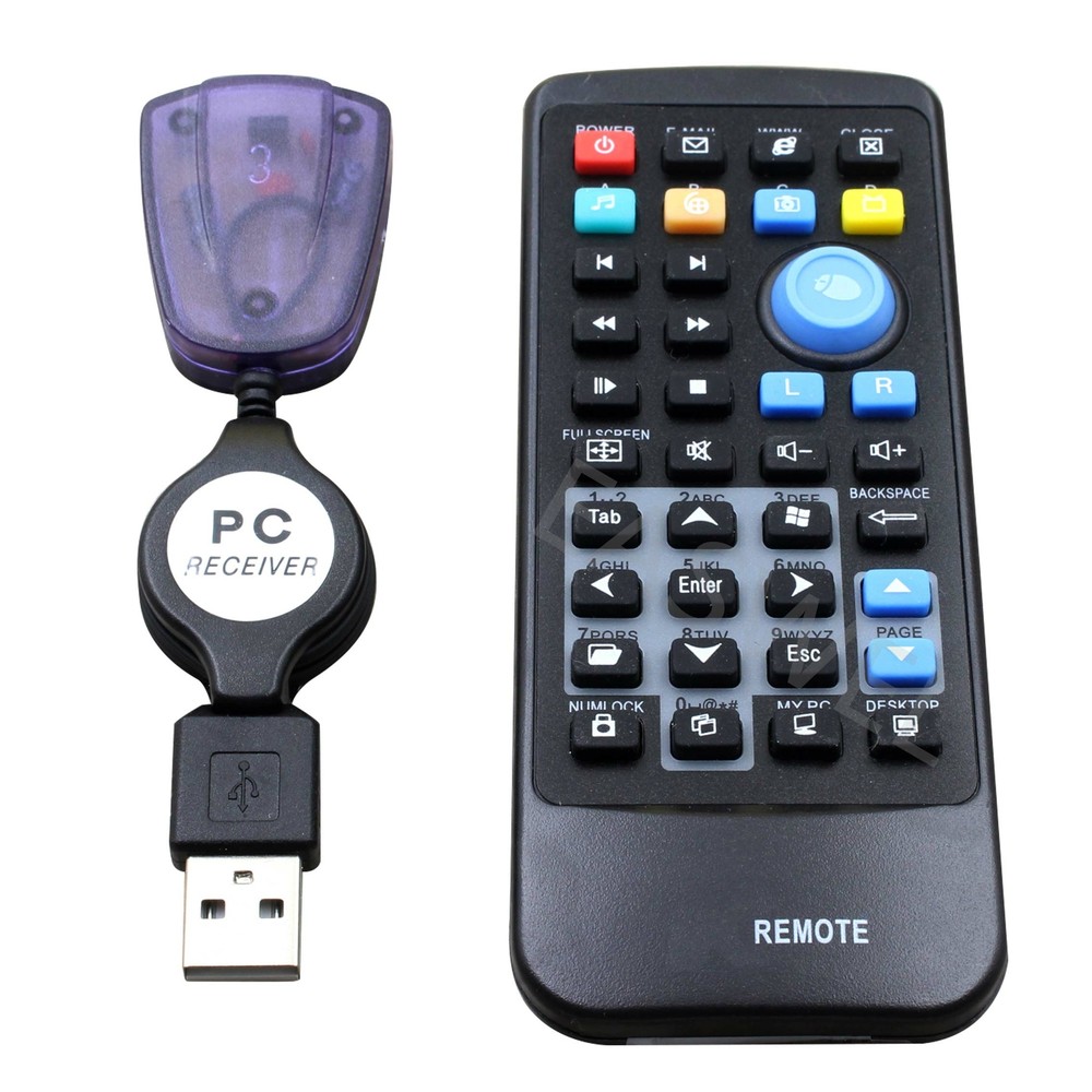 USB Laptop PC Wireless Keyboard Mouse Remote Control Media Center Controller