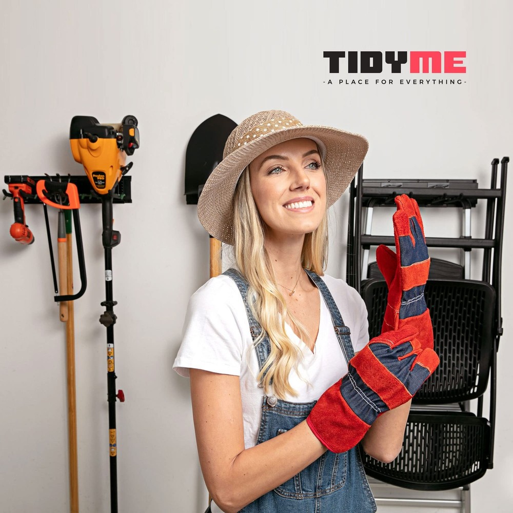 Garage Wall Organizer | 48" Heavy-Duty Tool Storage Rack | Adjustable Double-...