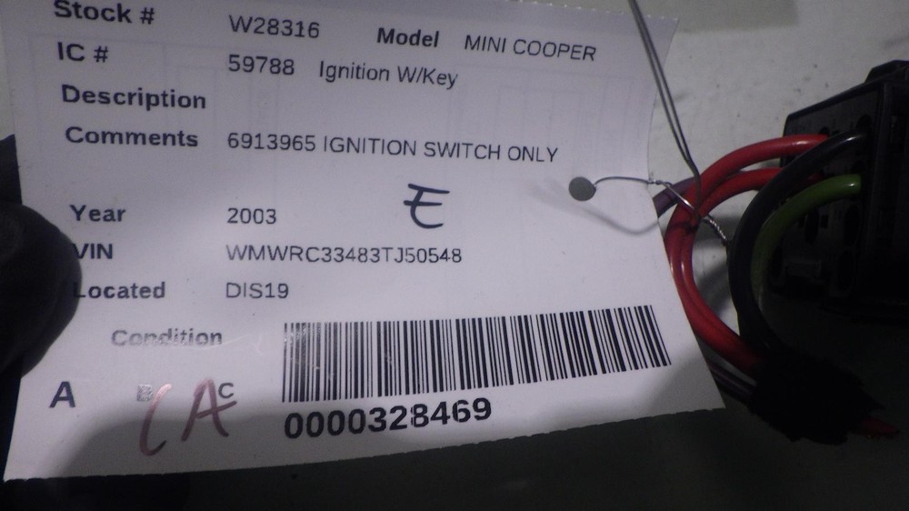 03 MINI COOPER Ignition Switch 6913965