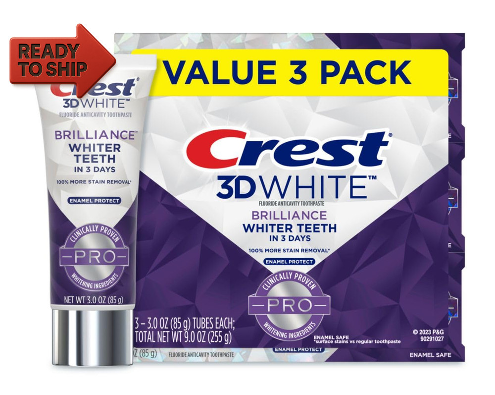 Crest 3D White Brilliance Pro Enamel Protect 3Oz 3 Pack