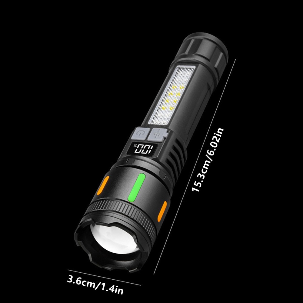 3000 Lumens LED Flashlight Rechargeable with 5 Modes Adjustable Head Portable