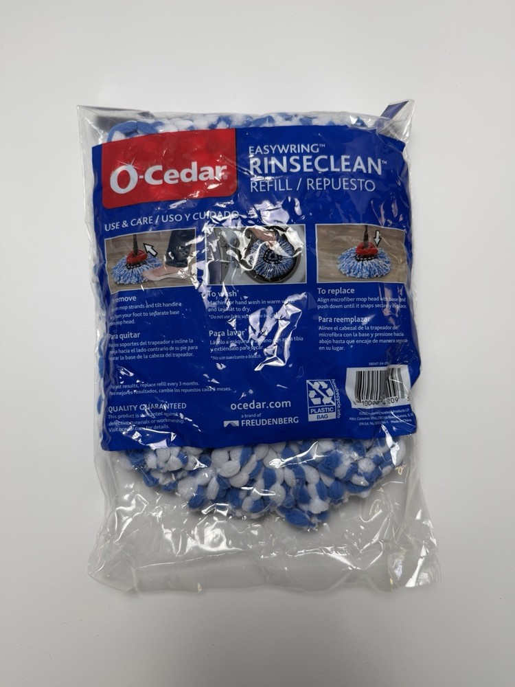 O-Cedar Easy Wring Rinse Clean Spin Mop Head Replacement 2-Tank System (4 Heads)