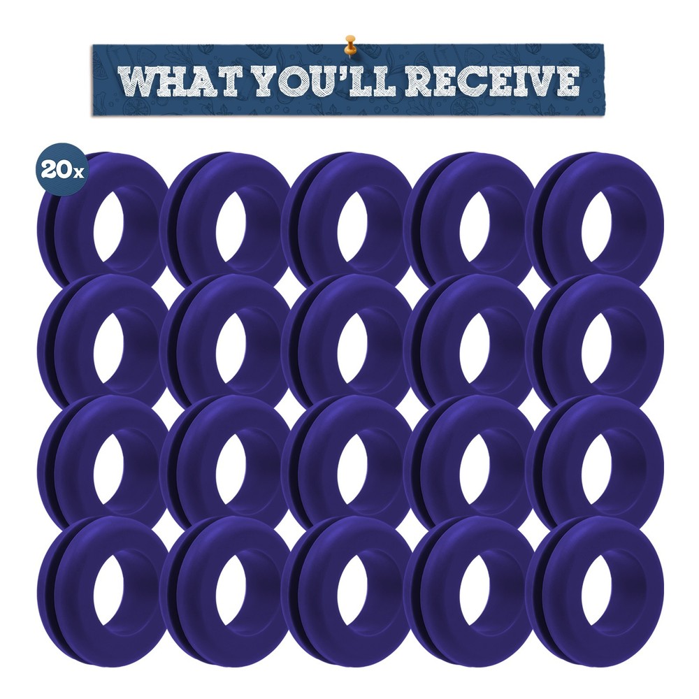 Fermentaholics Indigo Airlock Fermentation Replacement Grommets - 20 pack
