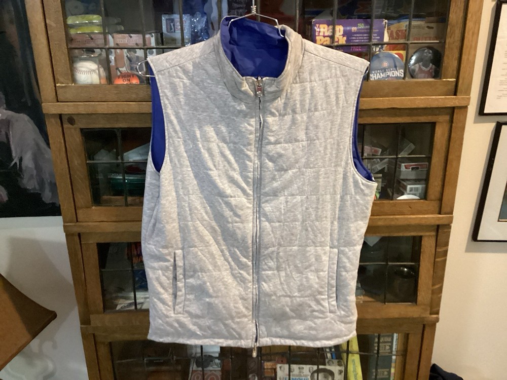 PETER MILLAR Reversible Blue/Gray Performance Golf Vest SZ M - Cool